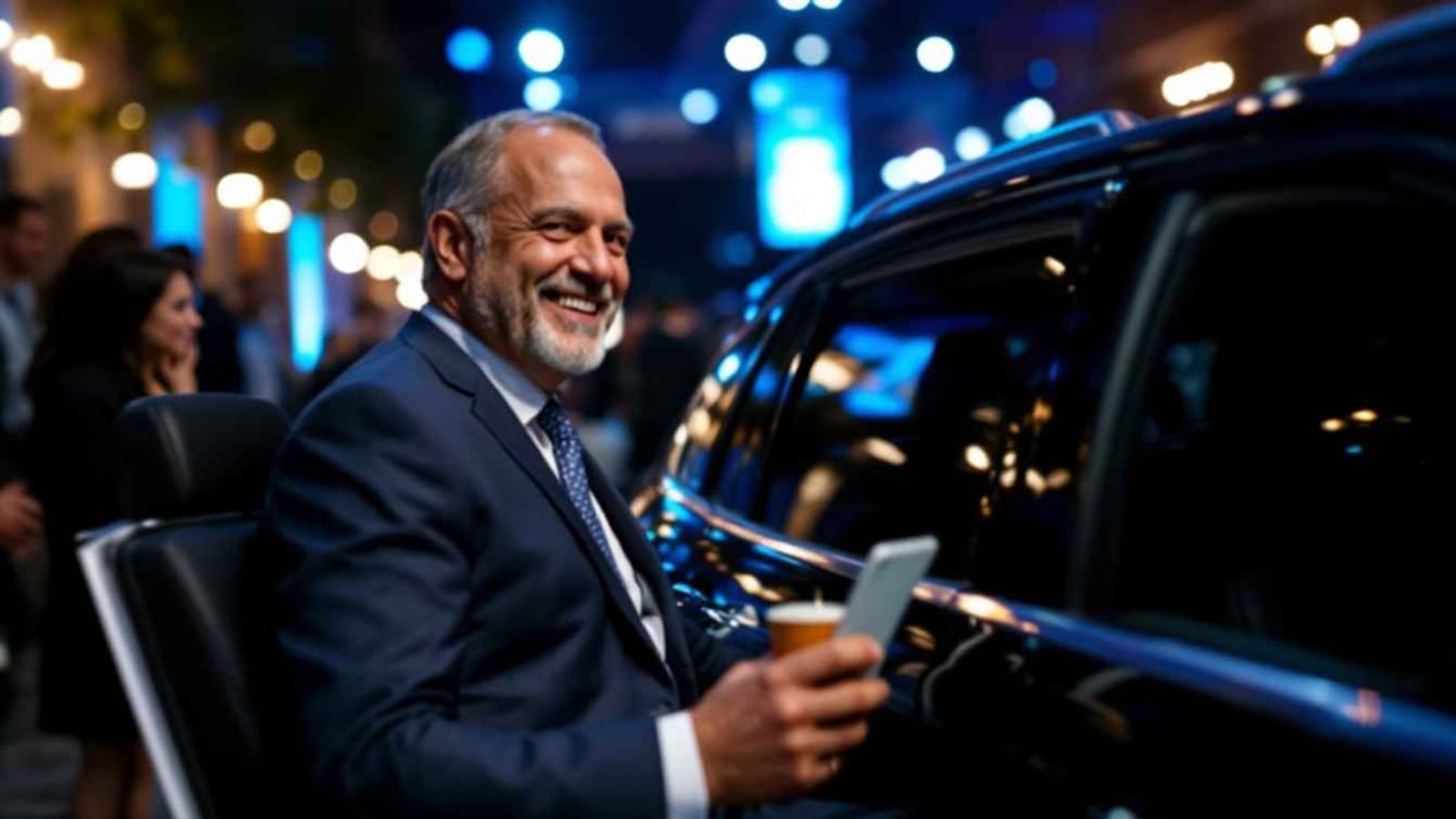 A corporate guest arriving by black car